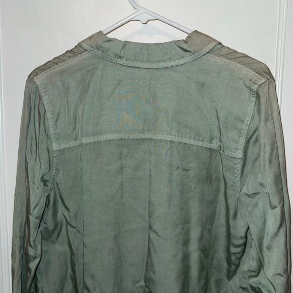 New Calvin Klein Jeans Women's Button Down Sage Acid Wash Shirt size M - Picture 7 of 8
